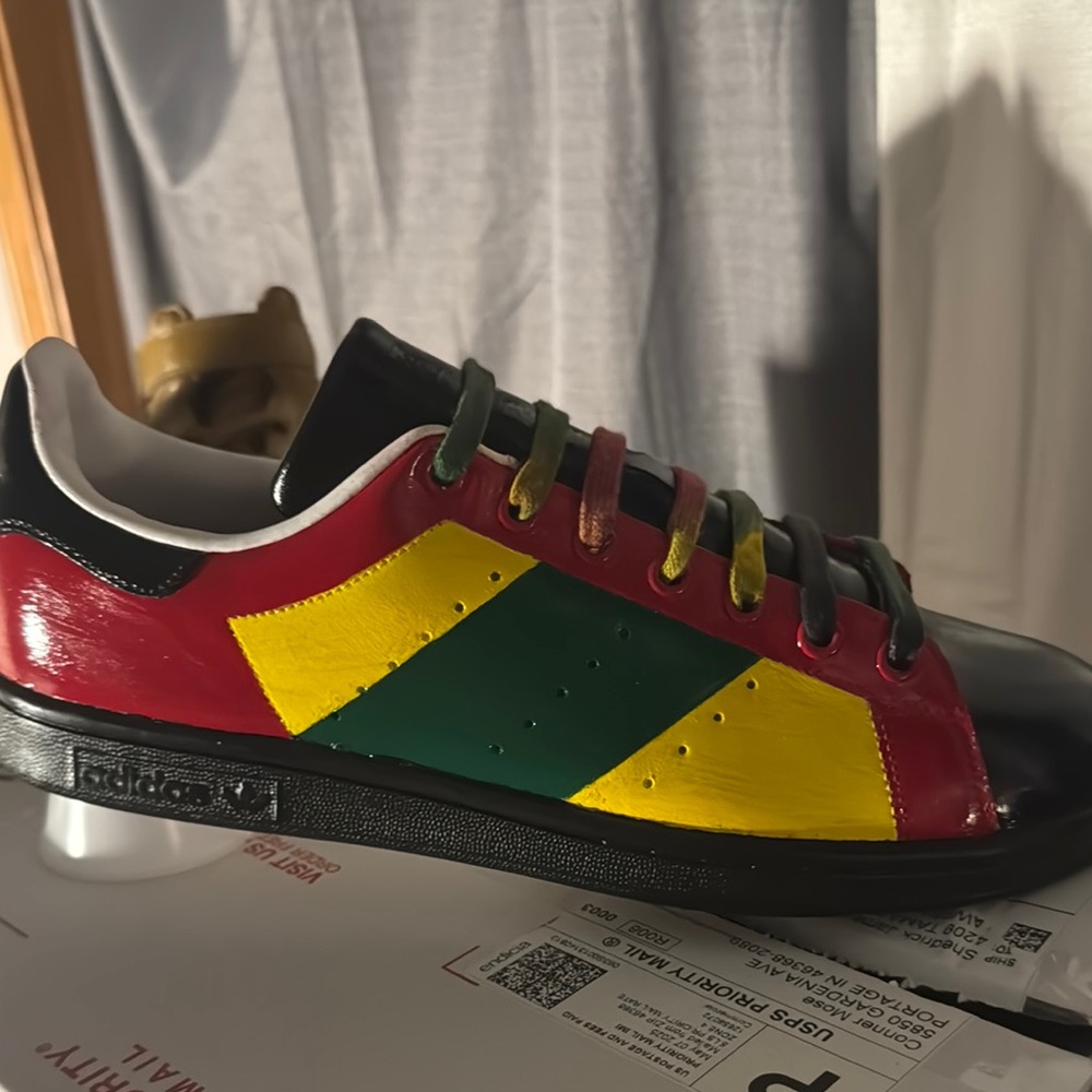 Adidas Red and Yellow Sneakers with Classic Silhouette